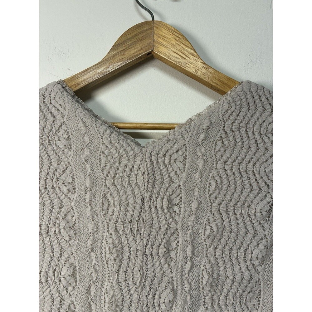 Rabbit Rabbit Rabbit Designs Midi Dress Sleeveless V-NeckTan Lace Stretchy L - Picture 9 of 13